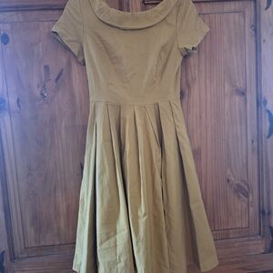 Elegant Tan Midi Dress